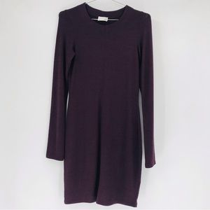 Wilfred Free Long Sleeve Knit Dress Plum  Size Medium